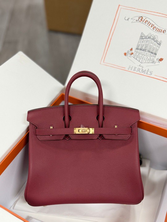 Hermes Birkin 25 Swift Bordeaux